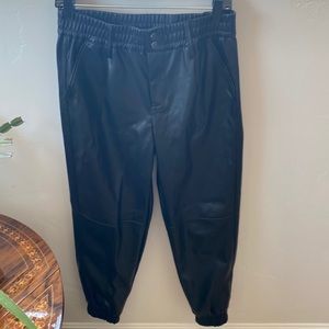 Faux leather high waisted jogger